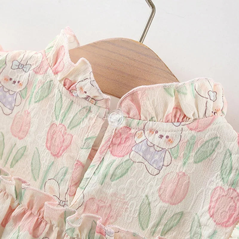 Summer New Cute Rabbit Baby Girl Dress Sweet Tulip Children'S Clothing (9 Months -4 Years Old)