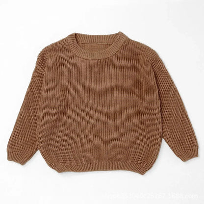 New Custom Name Kids Clothes Girls Boys Personalized Baby Sweaters Handmade Thick Line Embroidery Children's Knitted Sweater