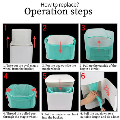 Bady Diaper Garbage Bags Classic Diaper Pails Garbage Bag, 16L Trash Bucket Replacement Liners Refill Bags