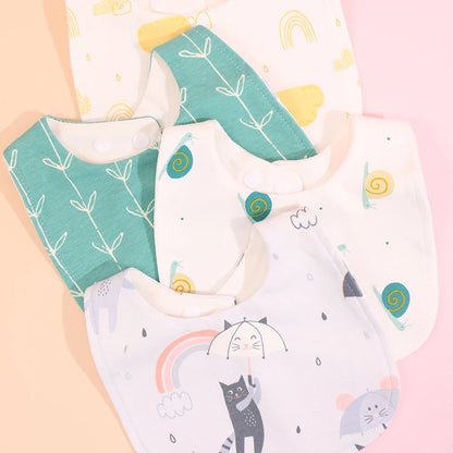 4pcs Cotton Soft Baby Adjustable Bibs Infant Bib Newborn Burp Cloths Bandana Scarf for Kids Boy Girls Feeding Saliva Towel
