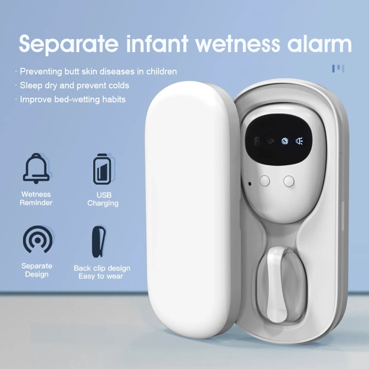 HOMFISH Wireless Bedwetting Alarm Pee Alarm with Receiver for Kids Potty Training Elder Care 10-20M Range Vibration Reminding