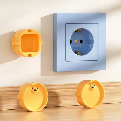 10/5PCS Baby Safety Electric Outlet Cover Cartoon Bear Baby Proofing Socket Protectors Shock Prevention Child Safety Plug Caps