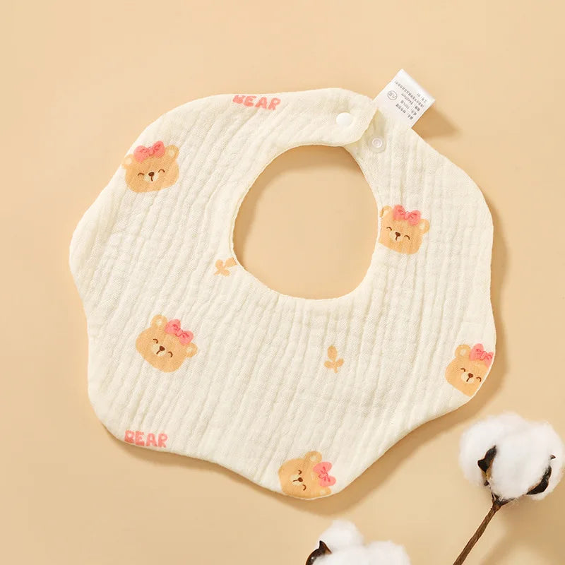 Cotton Gauze Baby Bib Babies Accessories Newborn Baby Apron Feeding Bib 6 Layer Muslin Burp Cloths Kids Saliva Towel New Born