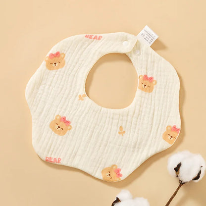 Cotton Gauze Baby Bib Babies Accessories Newborn Baby Apron Feeding Bib 6 Layer Muslin Burp Cloths Kids Saliva Towel New Born