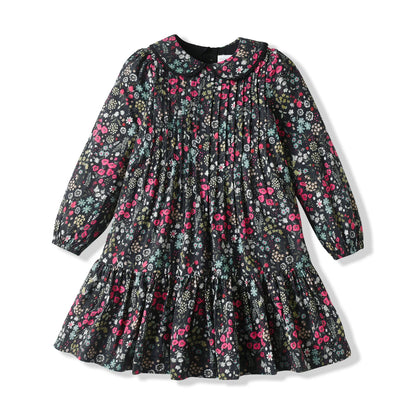 AS Shabbos Boutique Clothes for Brother Sister Matching Outfits Kids Cotton Black Floral Dress Romper Children Knitwear