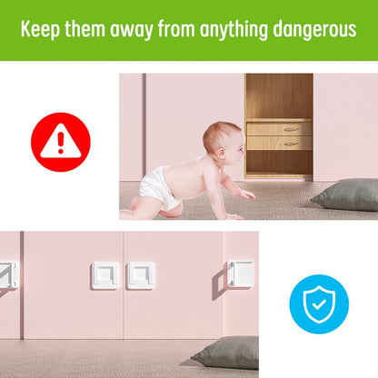 MIRTHBABY-Baby Safety Slide Window Locks for Kids Proof Patio Closet Doors Sliding Glass Door Child Lock- white