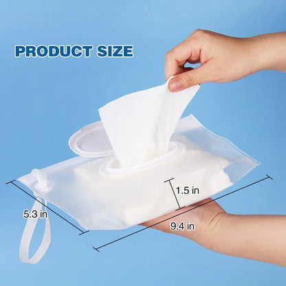 Baby Wet Wipe Pouch EVA Flip Cover Tissue Box Cute Snap-Strap Refillable Wet Wipes Bag Outdoor Useful Baby Stroller Accessory