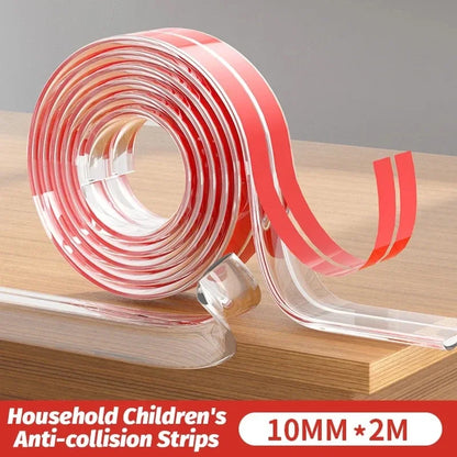 Child Safety Bumper Guard – Transparent Self-Adhesive Edge Protector for Tables & Furniture Corners, Soft Baby-Proofing Strips