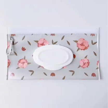1pcs Wet Wipe Bag EVA Reusable Cosmetic Pouch Stroller Accessories Portable Wipes Holder Case Flip Cover Snap-Strap Tissue Bag