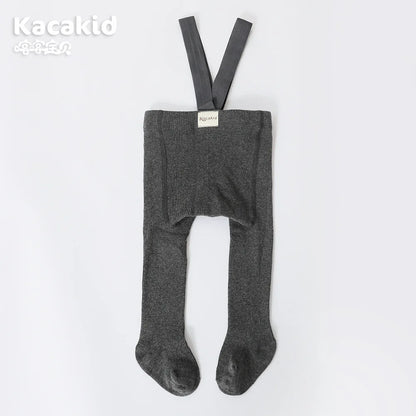 Xmas Baby Girl Boy Stocking 0-24M Infant Toddler Knit Tights Newborn Suspender Tights Pantyhose Solid High Waist Overall Legging