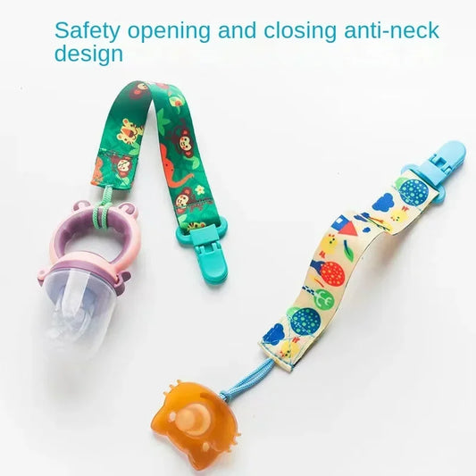 4pcs/set Newborn Pacifier Chain Clip Double-sided Printed Pacifier Belt Pacifier Holder Infant Feeding