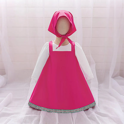 Lolita Plaid Cute Bears Baby Girls Dress Toddler 1st Birthday Party Princess Dress for Baby Maid Wedding Bridesmaid Kids Clothes