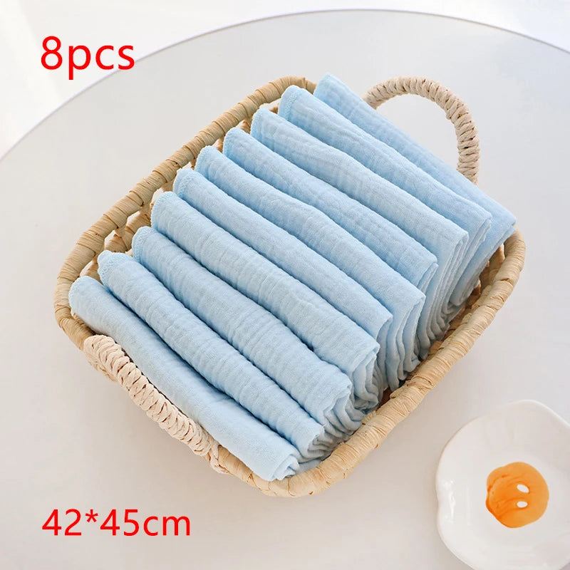 10pcs Cotton Baby Gauze Diapers For Newborn Baby Nappy Changing 43x45cm Washable Reusable Double Layer Soft Baby Towels