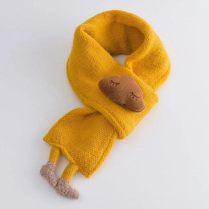 Cute Cloud Baby Scarf 3D Doll Kids Knitted Neckerchief 1-5year Boys Girls Children Cross Scarves Winter Warm Woolen Neck Cover