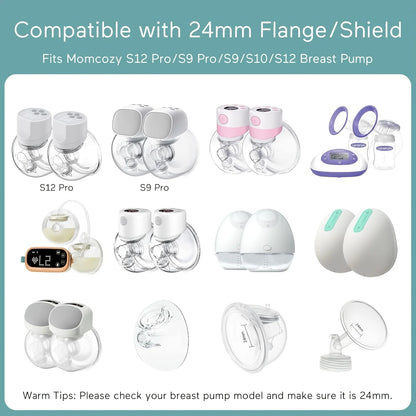 Flange Sizing Kit with 10PCS Flange Inserts 13/15/17/19/21mm, Nipple Measurement Tool, Silicone Breast Pump Flange Insert Kit