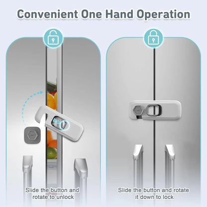 Child Proof Refrigerator Locks, Fridge Locks for Kids Safety, Freezer Door Latches with Sticky 3M Adhesives for Baby