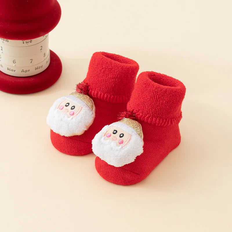 Christmas Soft Newborn Kids Socks Christmas Tree Santa Claus Red Baby Girls Boys Warm Socks 0-3years Children Sock Xmas Gifts