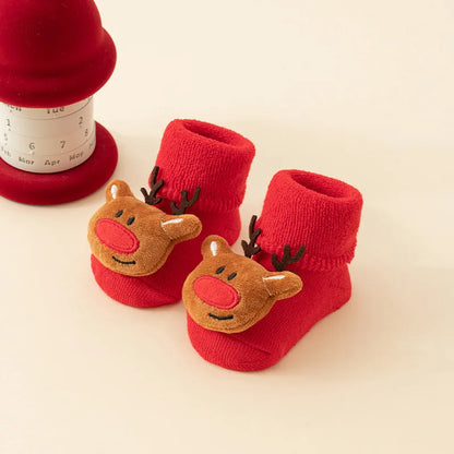 Christmas Soft Newborn Kids Socks Christmas Tree Santa Claus Red Baby Girls Boys Warm Socks 0-3years Children Sock Xmas Gifts
