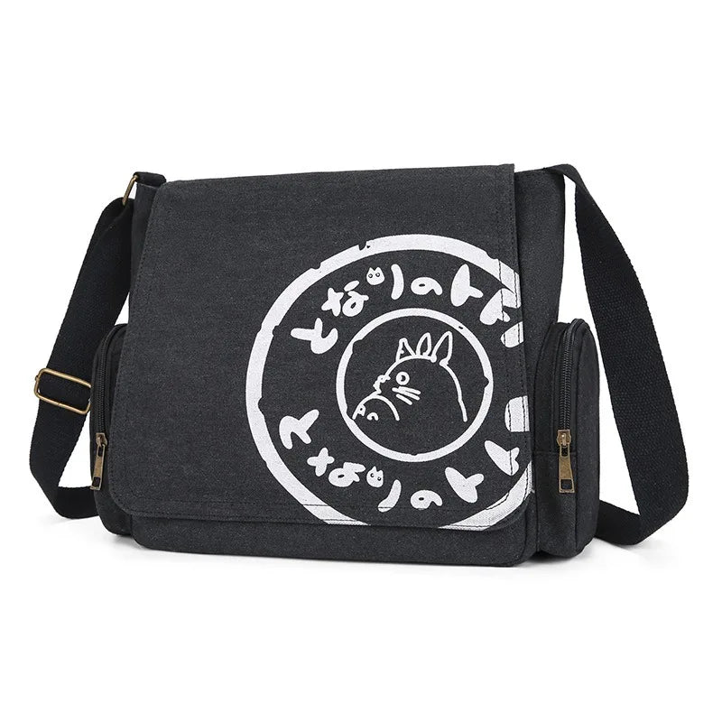 Japanese and Korean canvas bags Anime periphery My neighbor is Chinchilla shoulder bag Totoro backpack messenger bag School bag
