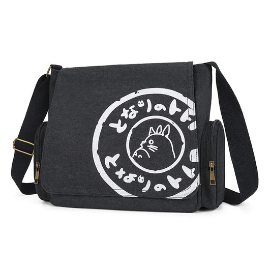 Japanese and Korean canvas bags Anime periphery My neighbor is Chinchilla shoulder bag Totoro backpack messenger bag School bag