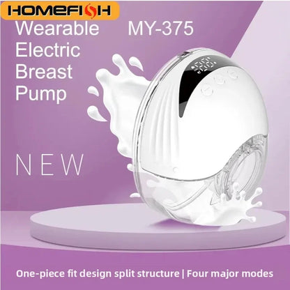 HOMEFISH MY-375 Wearable Electric Breast Pump Hands-Free Portable Bionic Smart Breast Pain-Free Breastfeeding 1200mAh Type-C