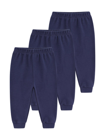 Kiddiezoom 1/3 Pcs Four Seasons Fashion Solid 100%Cotton Baby Boy Girl Pants Soft 100%Cotton Infants Trousers Accessories