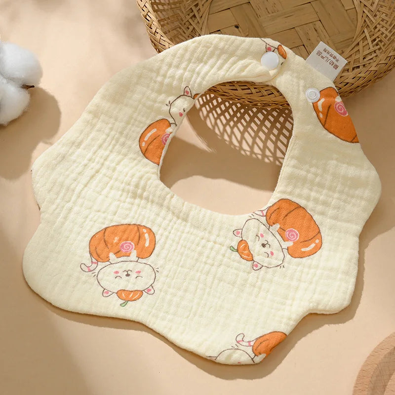 Cotton Gauze Baby Bib Babies Accessories Newborn Baby Apron Feeding Bib 6 Layer Muslin Burp Cloths Kids Saliva Towel New Born