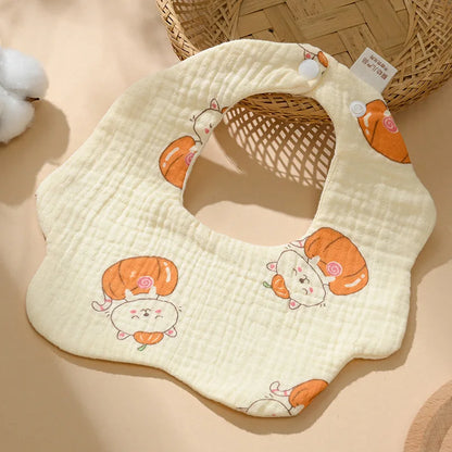 Cotton Gauze Baby Bib Babies Accessories Newborn Baby Apron Feeding Bib 6 Layer Muslin Burp Cloths Kids Saliva Towel New Born
