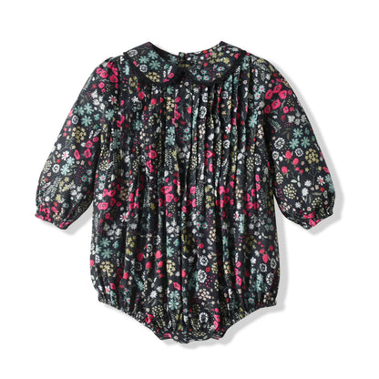 AS Shabbos Boutique Clothes for Brother Sister Matching Outfits Kids Cotton Black Floral Dress Romper Children Knitwear