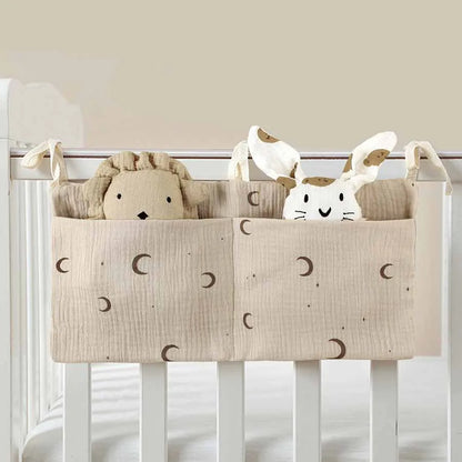 2 Pocket Baby Bed Storage Bags Bedside Hanging Urine Bag Baby Toy Bag Baby Cart Diaper Hanging Bag Baby Bed Storage Bag
