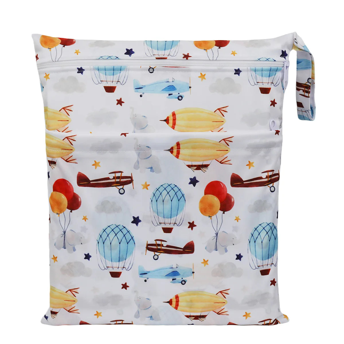 [Sigzagor] Wet Dry Bag With Two Zippered Baby Diaper Nappy Waterproof Reusable Washable