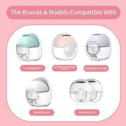 Wearable Breast Pump Parts Compatible with S18 S21 Pump, Milk Collector Cup, Flange Duckbill Valve, Silicone Diaphragm
