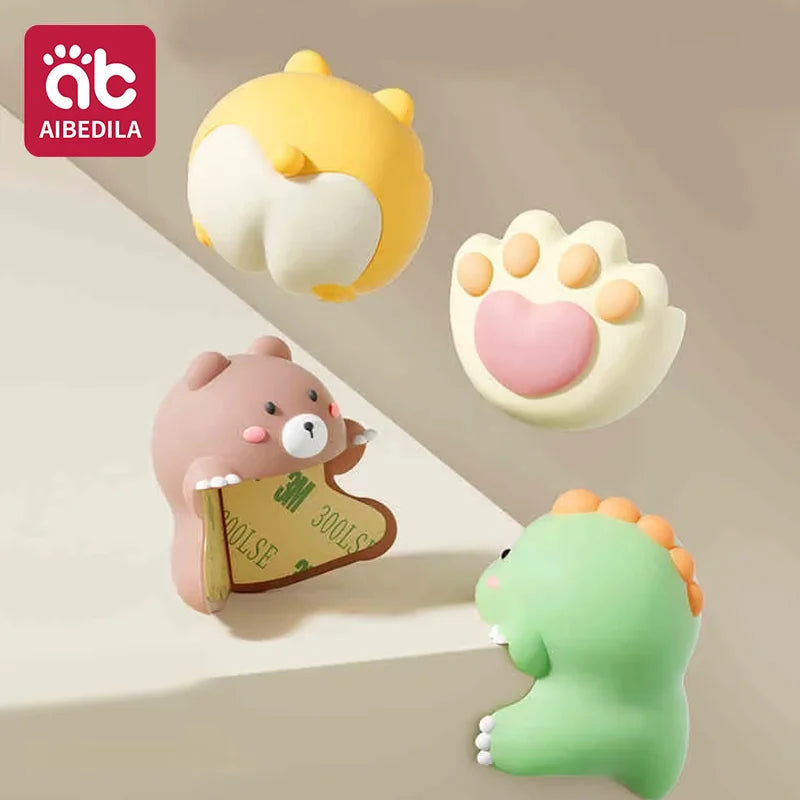 AIBEDILA Children Silicone Anti-collision Angle Cartoon Cute Safety Protection Corner Table Paste Sets of Baby Safety Protection