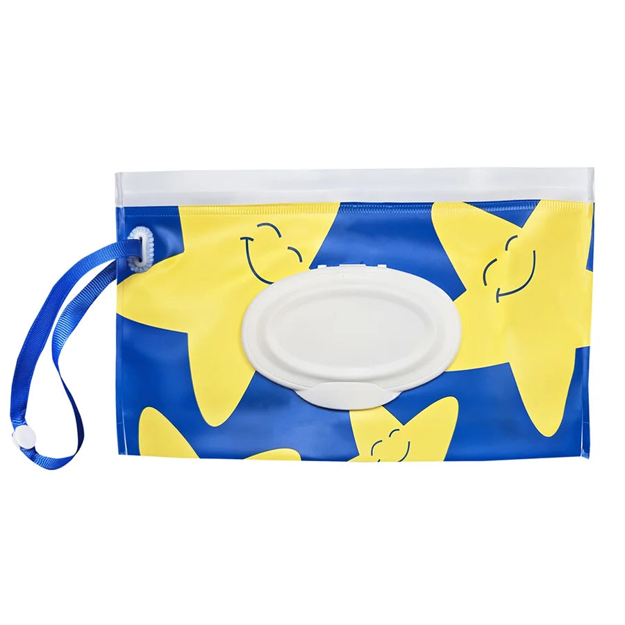 Baby Wet Wipe Pouch EVA Flip Cover Tissue Box Cute Snap-Strap Refillable Wet Wipes Bag Outdoor Useful Baby Stroller Accessory