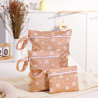 3PCS Recycled Fabric Waterproof Wet Dry Bag Portable Diaper Bag Sanitary Storage Bag