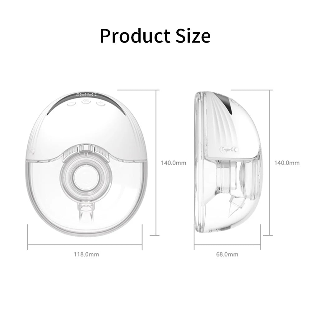 Wearable Breast Pump 210ML Large Capacity Hands Free Electric Portable Breast Pump BPA-free with LED Display 4 Modes & 12 Levels