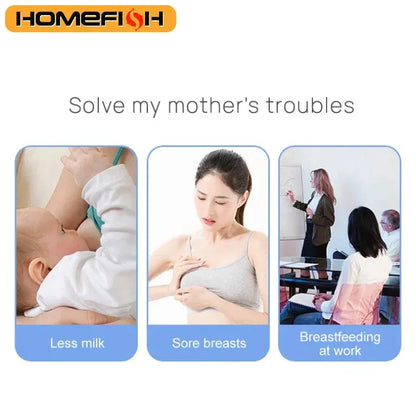 HOMEFISH MY-375 Wearable Electric Breast Pump Hands-Free Portable Bionic Smart Breast Pain-Free Breastfeeding 1200mAh Type-C