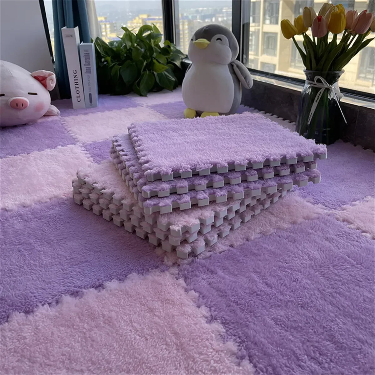 10/20Pcs Soft Plush Children's Mat Baby Play Mat Baby Toys Eva Foam Puzzle Carpet in Children's Room Keep Warm Playmat Floor Mat