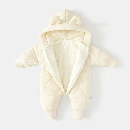  Winter Baby Outwear Clothing Fur Lining Warm Toddler Girl's Boy's Rompers Cartoon Bear Infant Jumpsuit