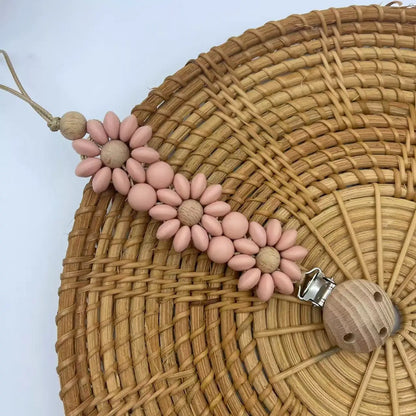 Baby Pacifier Clip Flower Soother Clip Handmade Silicone Dummy Nipple Holder Clip Newborn Essentional Teething Toys