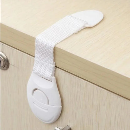10Pcs Baby Safety Latch Drawer Webbing Safety Lock Multifunctional Protection Cloth Belt Lock Drawer Lock Cabinet Door Locks