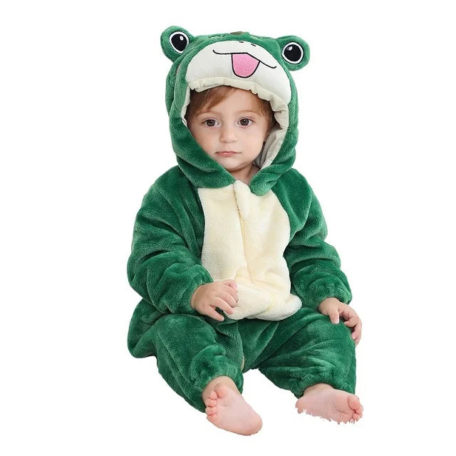 MICHLEY Carnival Winter Baby Rompers Hooded Flannel Cosplay Toddler Infant Clothes Bodysuits Jumpsuit Costume For Girl Boy