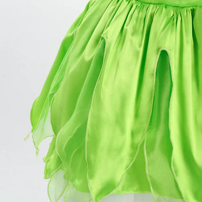 Girls Flower Fairy Dress Up Kids Princess Dress With Wings Halloween Princess Costume Elves Party Tinkerbell Tinker Bell Dress