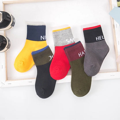 5 Pairs Cartoon Baby Socks Cute Cat Animal Soft Cotton Knit Baby Girl Kids Boy Newborn Boys Children's Socks for 0-6 Years