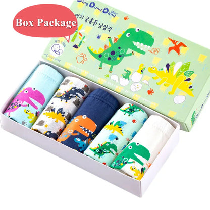 5 Packs/Box Children Underwear Pants Mickey Cartoon Boys Panties Soft Cotton Kids Triangle Panty Breathable Boys Briefs Gift Box