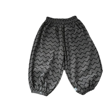 Autumn and Winter Corduroy Sports Pants, Korean Style Harem, Trendy Cartoon Jacquard, Class A, No Fluorescent Agents