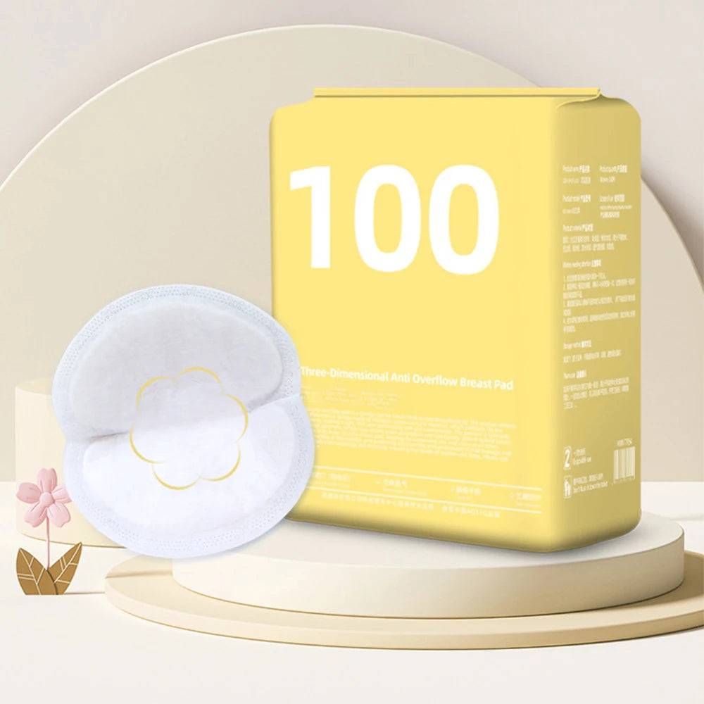 100PCS Breastfeeding Disposable Breast Nursing Pads Breathable Slim Super Absorbency Cotton Breast Pad Nurs
