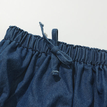 Newborn Baby Denim Bloomers Shorts Soft Cozy Cotton Toddler Boys Girls Summer Shorts Pants with Pockets Kids Clothing 0-3T