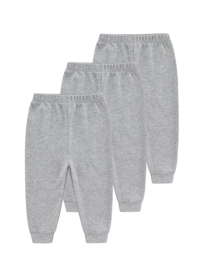 Kiddiezoom 1/3 Pcs Four Seasons Fashion Solid 100%Cotton Baby Boy Girl Pants Soft 100%Cotton Infants Trousers Accessories