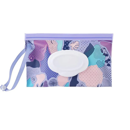 Baby Wet Wipe Pouch EVA Flip Cover Tissue Box Cute Snap-Strap Refillable Wet Wipes Bag Outdoor Useful Baby Stroller Accessory